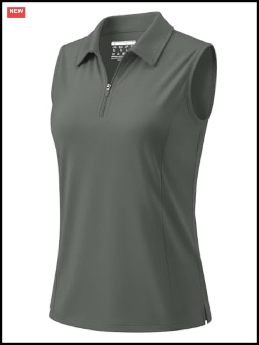 Womens Sleeveless Golf Polo Quarter Zip Tank Top Tennis Athletic